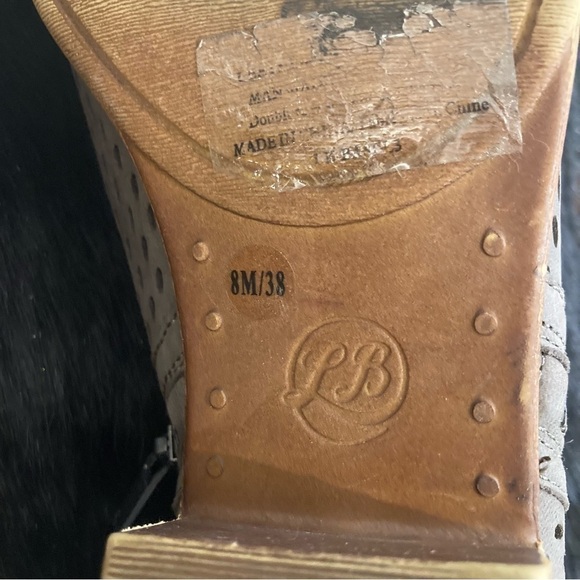 LUCKY BRAND Sz 8 Basel Laser Cutouts Western Boho Style Stacked  Heel Booties - Picture 8 of 11